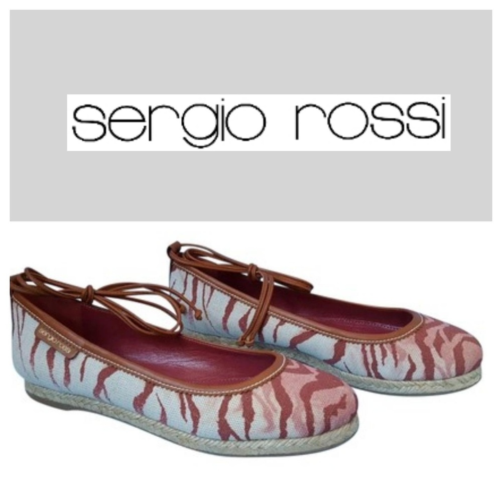 Sergio Rossi Canvas Espadrille Ballet Flats